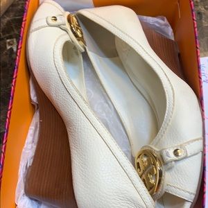 White Tory Burch Wedges